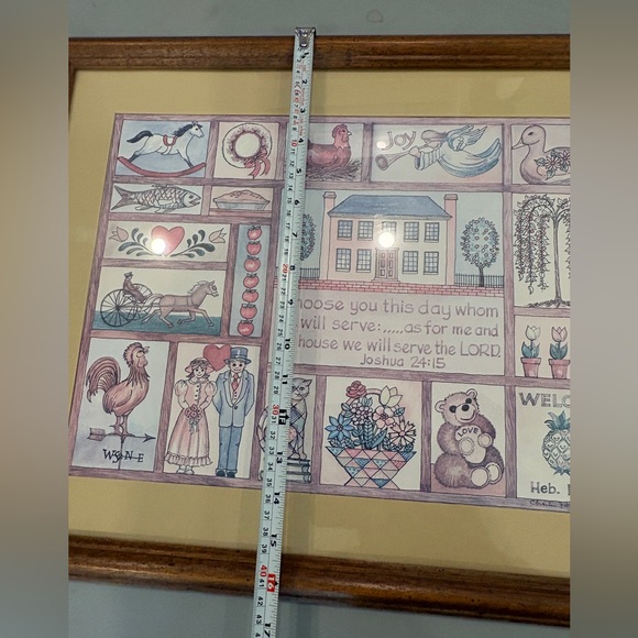 Vintage Charles Humphrey Me & My House Serve the Lord Collage Print Framed 20x16 - Picture 7 of 11
